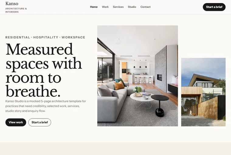 Kanso Studio website built by DEVECTUS
