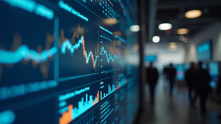 Close-up view of an automated data analytics dashboard