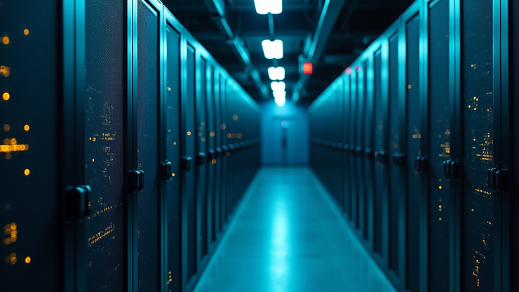 High angle view of a large data center